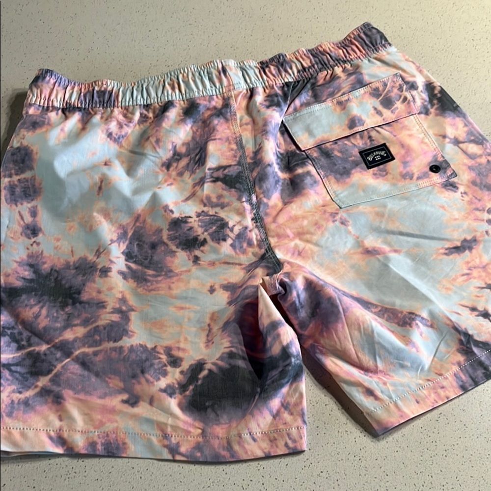 Billabong Men's Tie-Dye Recycled Sundays Layback Swim Athletic Shorts Purple Pin - Picture 4 of 8